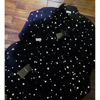 SLP - ÁO SƠ MI NAM NỮ TAY DÀI VISCOSE SLP, MẪU Ô VUÔNG ĐEN TRẮNG, MỀM MẠI, ĐỦ TAGS, MENSWEAR WOMENSWEAR SHIRT