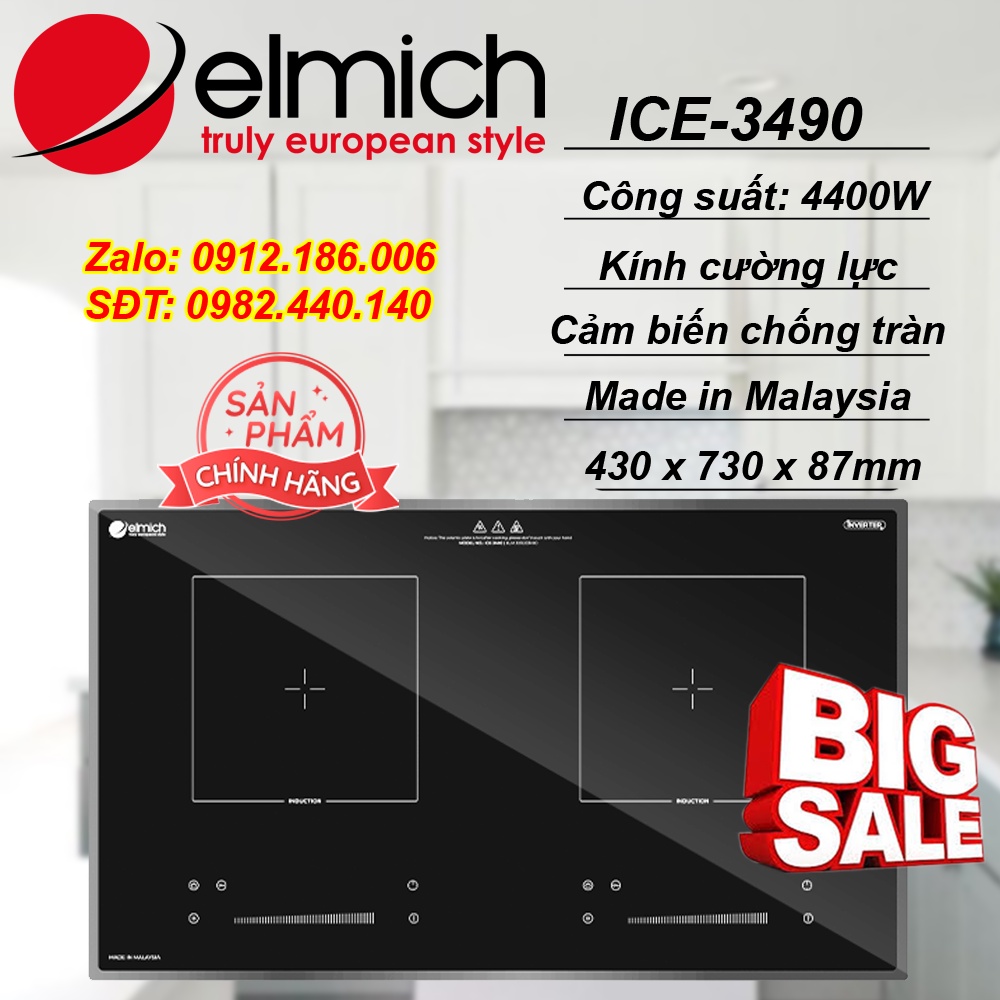 Bếp từ đôi Elmich ICE-3490