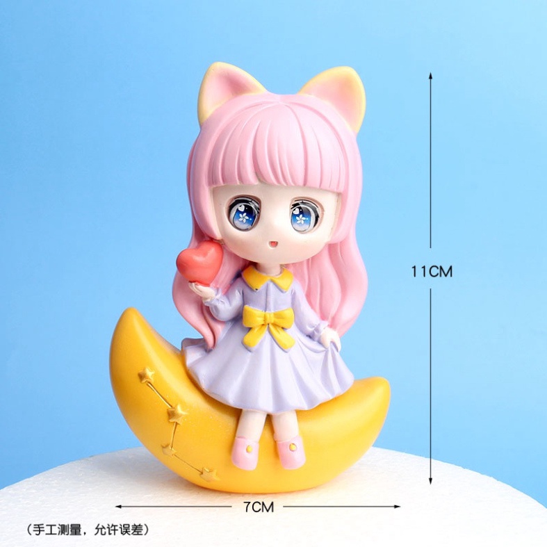 búp bê trang trí bánh kem [FREESHIP] tượng bé ngồi trăng sao dễ thương