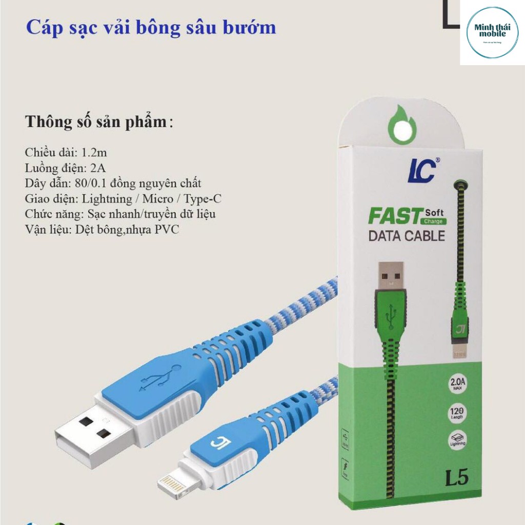 (12 tháng BH) Dây Sạc LC L5 Chính Hãng Cho Điện Thoại iphone samsung Pin Dự Phòng Tai nghe Bluetooth Airpod