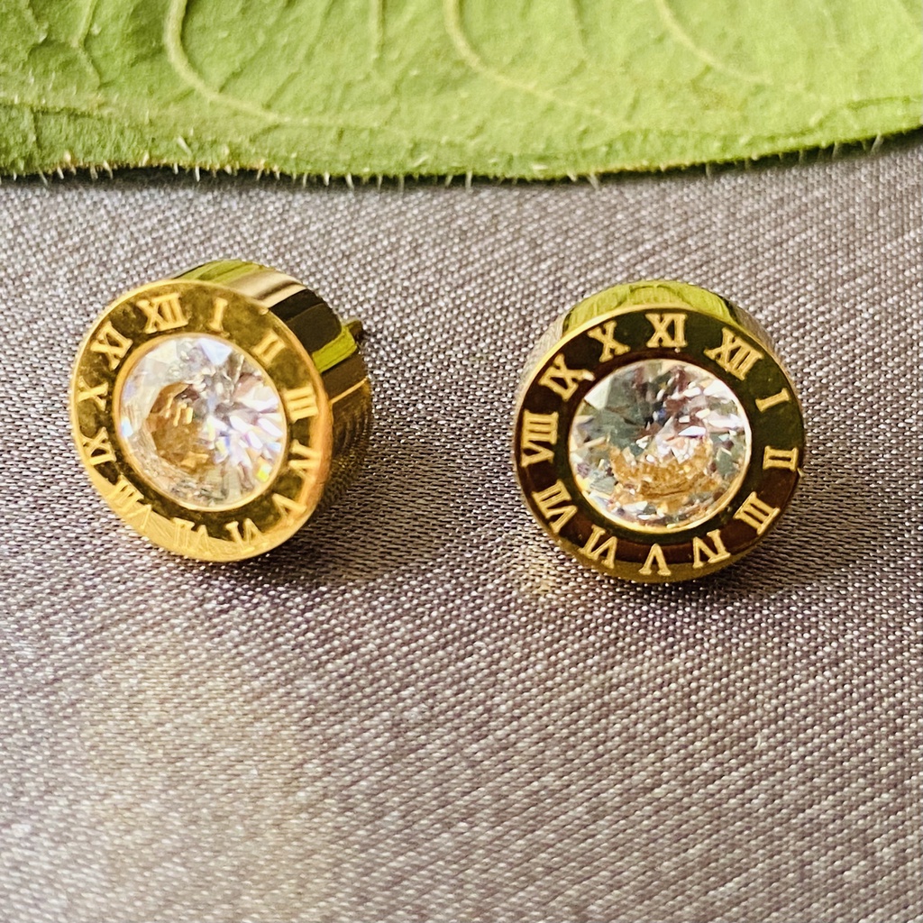 Khuyên tai nữ titan mạ vàng 18k, bông tai nữ đẹp