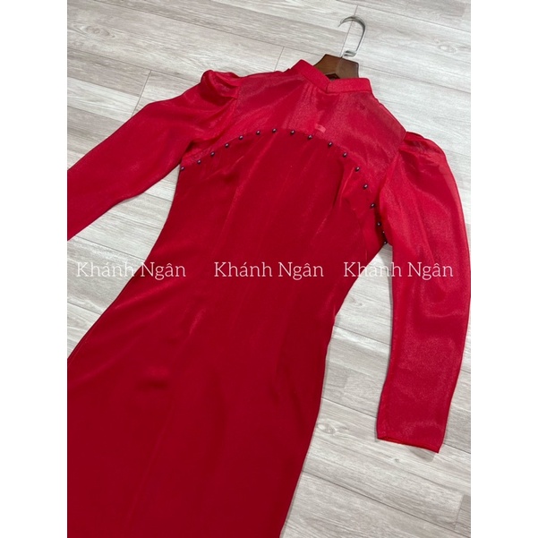 Áo dài cách tân vai bồng hiện đại tinh tế sang chảnh Hà Nhiên