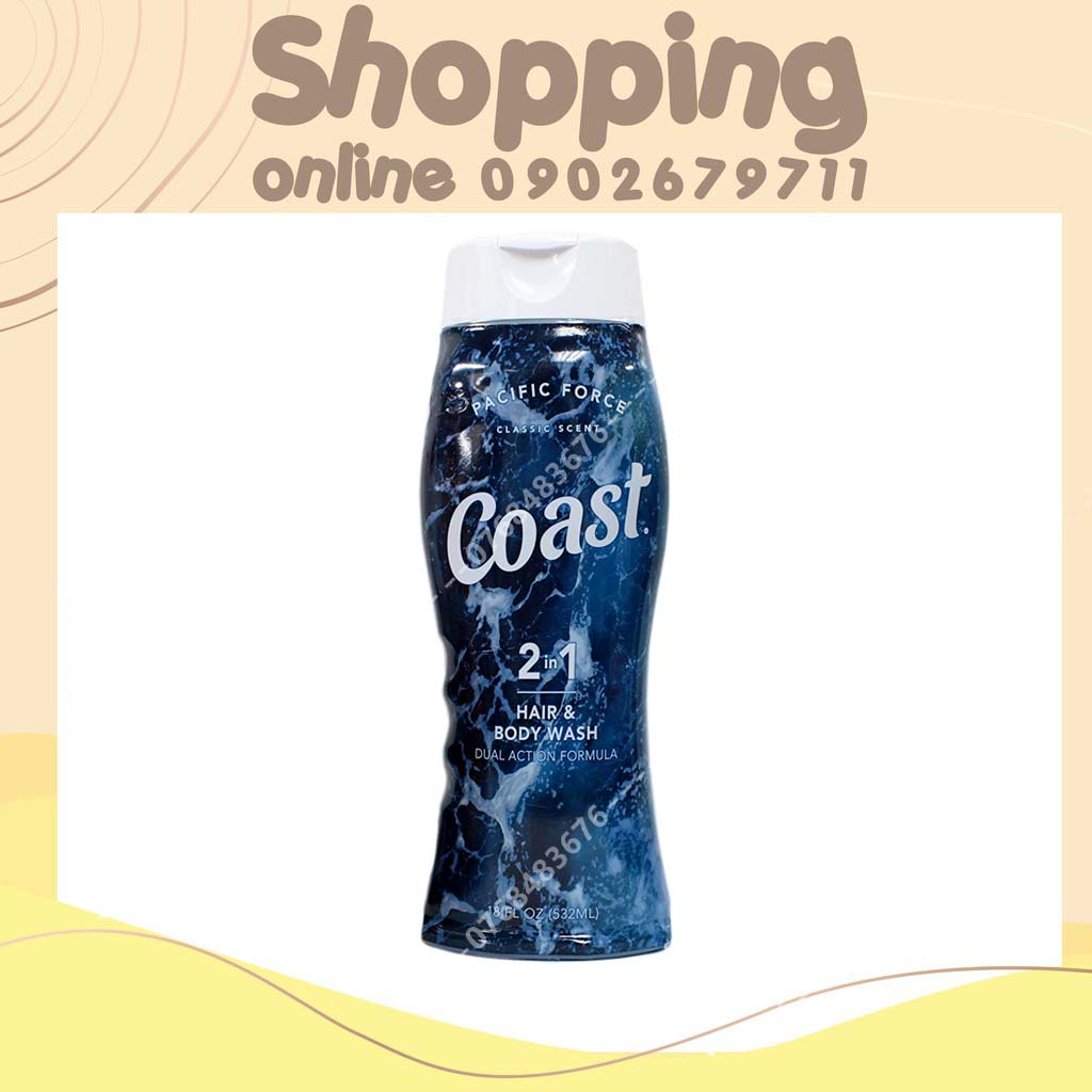 Tắm Gội Coast Mỹ 2in1 530ml