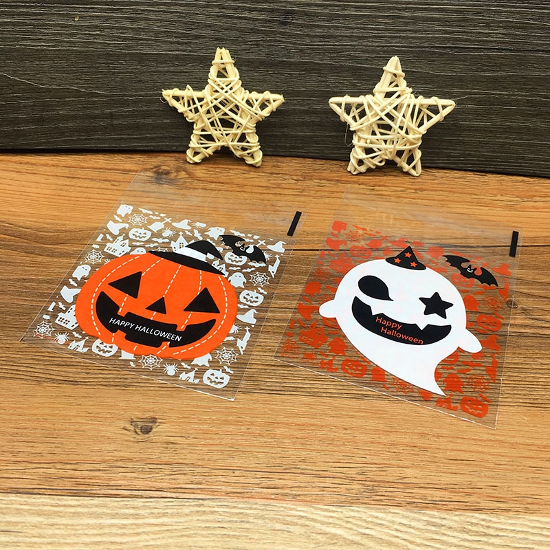 Mới Set 100 Túi Đựng Bánh Kẹo Phong Cách Halloween