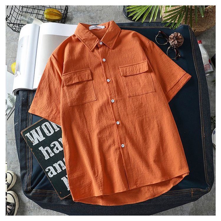 Áo sơ mi đũi nam, cổ tàu-cổ bẻ, ngăn tay, chất đũi thoáng mát, thời trang topmen68 | BigBuy360 - bigbuy360.vn