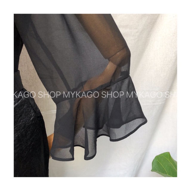 Áo Chiffon Tay Loe Cột Nơ Sexy F21