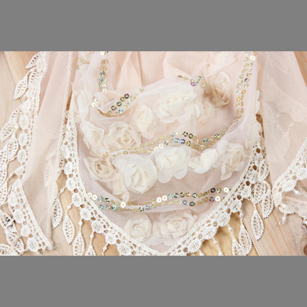 Khăn Choàng Cổ Vải Lụa Thêu Họa Tiết Hình Học Phối Tua Rua Thời Trang Cho Nữ 1 | BigBuy360 - bigbuy360.vn