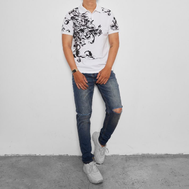 Áo thun polo phông cổ trụ HỌA TIẾT hoa văn hình xăm cao cấp VNXK