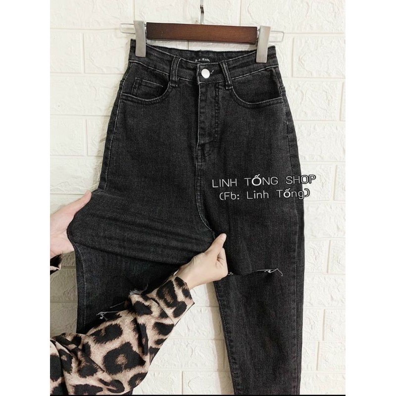 MÃ 507 QUẦN BÒ JEANS CẠP CAO RÁCH GỐI | BigBuy360 - bigbuy360.vn