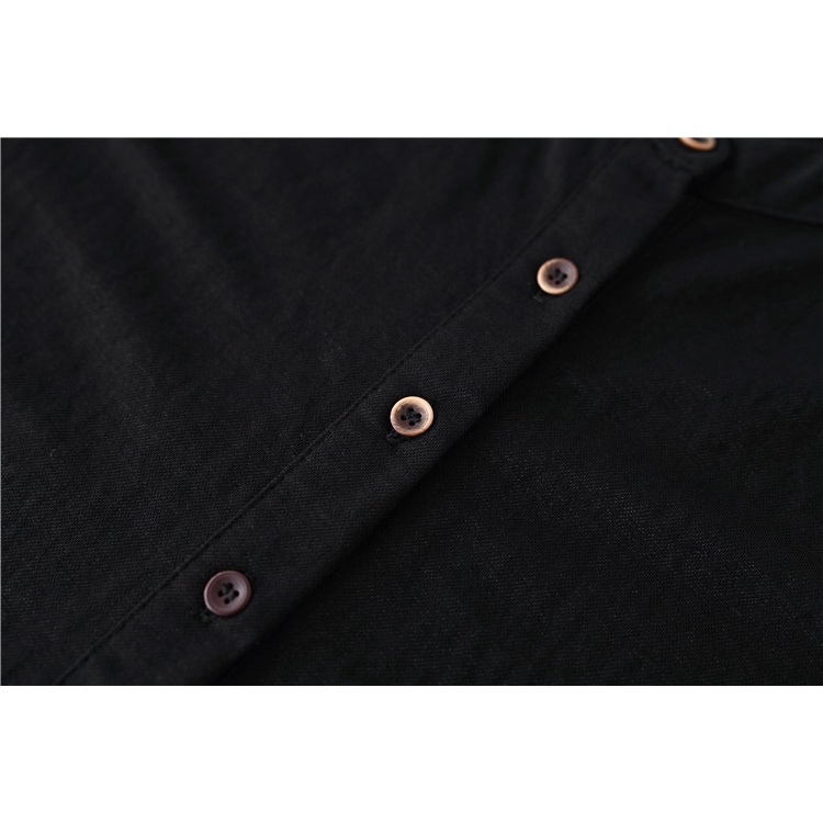 Đầm linen suông đuôi cá cổ tàu chất liệu đũi  ít nhăn