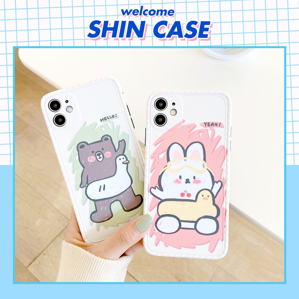 Ốp lưng iphone Phao Vịt IMD dày dặn viền nổi 5/5s/6/6plus/6s/6splus/7/7plus/8/8plus/x/xr/xs/11/12/pro/max/plus/promax