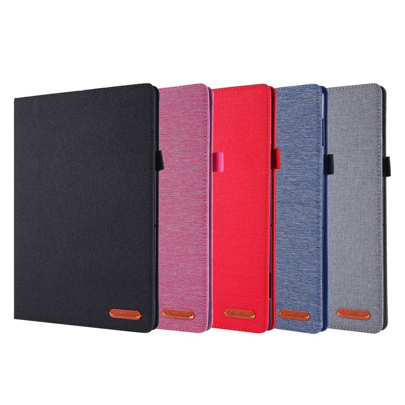 Ốp máy tính bảng vải da nắp lật có ngăn đựng thẻ cho Lenovo M10 Plus M10 HD Gen 2 X605 X606 X306 E10 P11 Pro