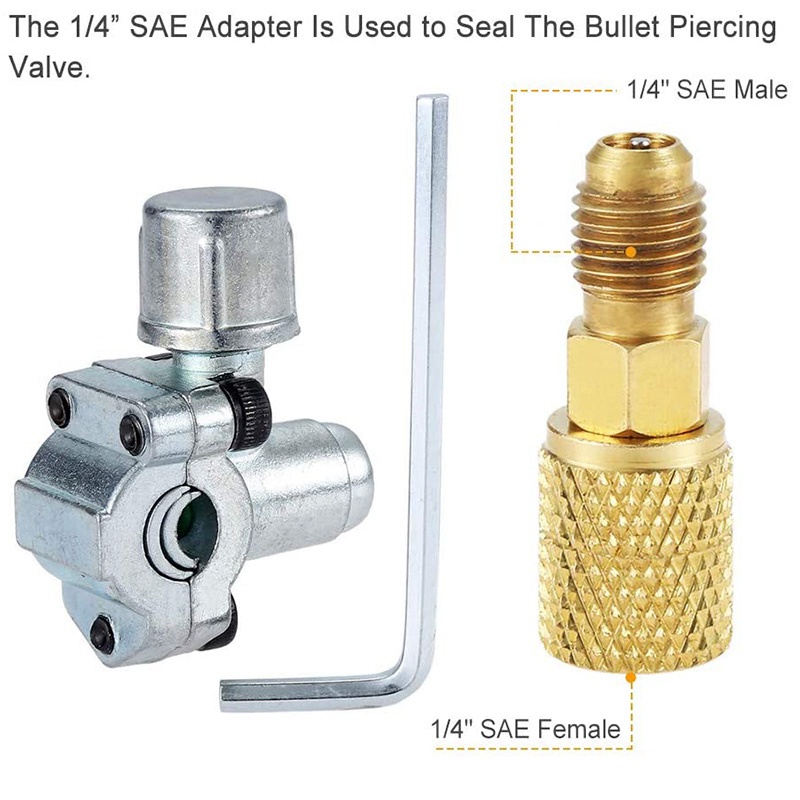 Ống sạc R134A đến tủ lạnh -với đồng hồ đo điều hòa - Môi chất lạnh R134A có thể chạm vào cổng R-12-R-22