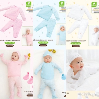Bộ dài tay cài chéo sơ sinh Lullaby/ Nature Wear