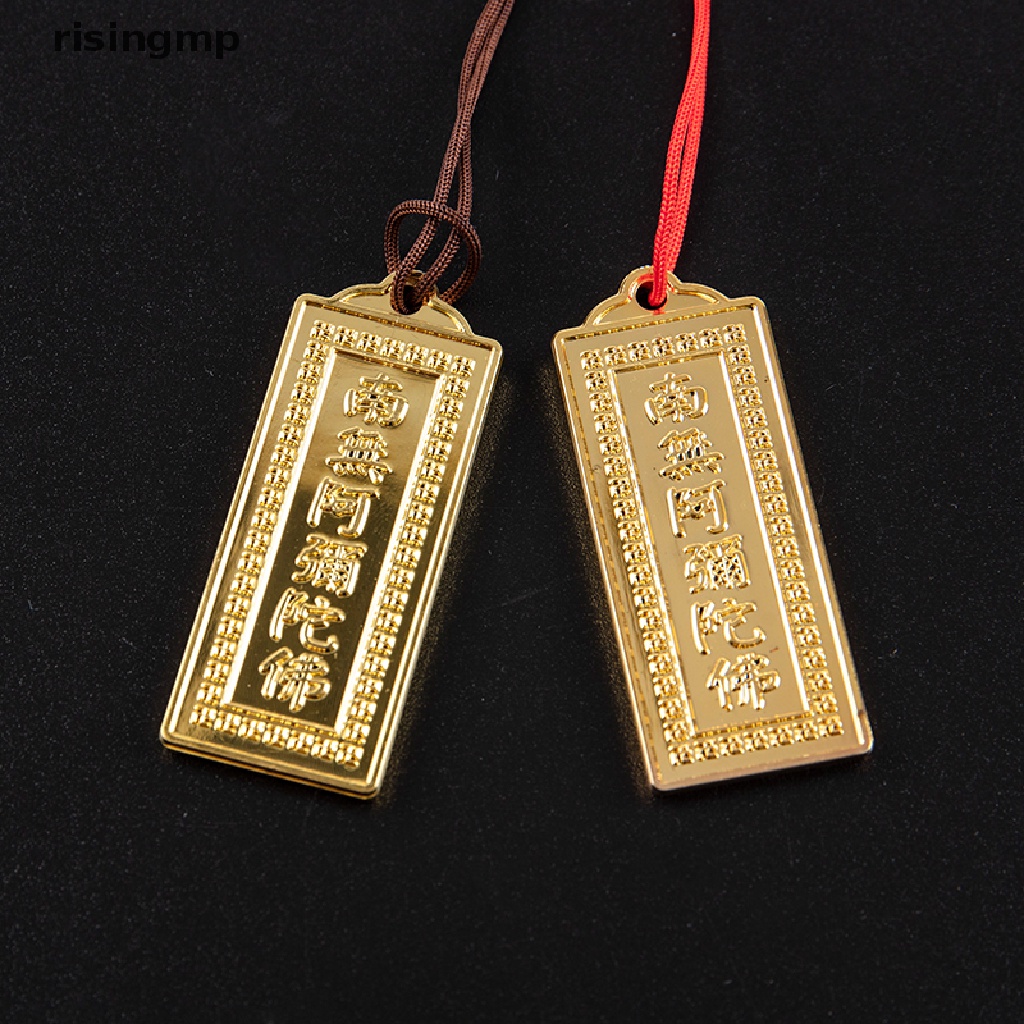 [risingmp] Mặt Vòng cổ Bùa Hộ Mệnh Namo Amitabha Mạ Vàng Trong Suốt ♨Trên đó