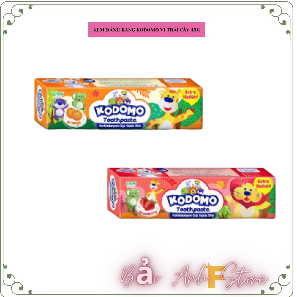 Kem Đánh Răng cho bé KODOMO Toothpaste 45g (hương cam/hương dâu)