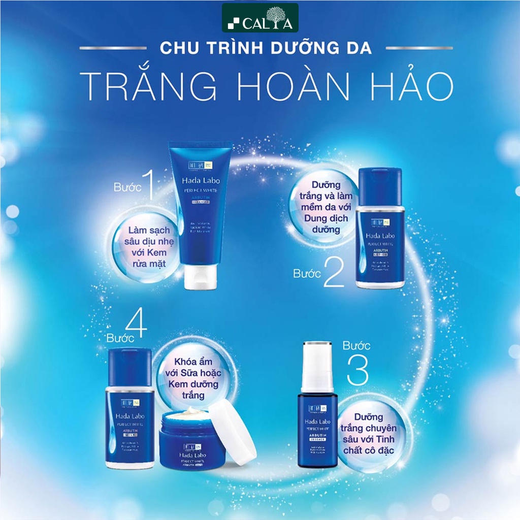 Sữa Rửa Mặt Hada Labo Màu Xanh Dương Dưỡng Trắng Tối Ưu, Giúp Da Mềm Mịn - Hada Labo Perfect White Arbutin Cleanser 80g