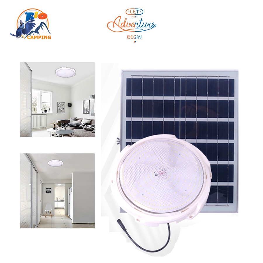 Đèn năng lượng mặt trời ,Đèn ốp trần năng lượng mặt trời ánh sáng trắng KÈM ĐIỀU KHIỂN TỪ XA