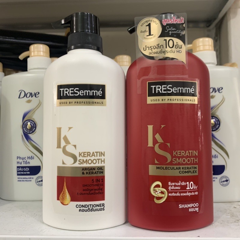 Dầu gội xả Tresemme KERATIN SMOOTH thái lan (xả 450ml,gội 425ml)