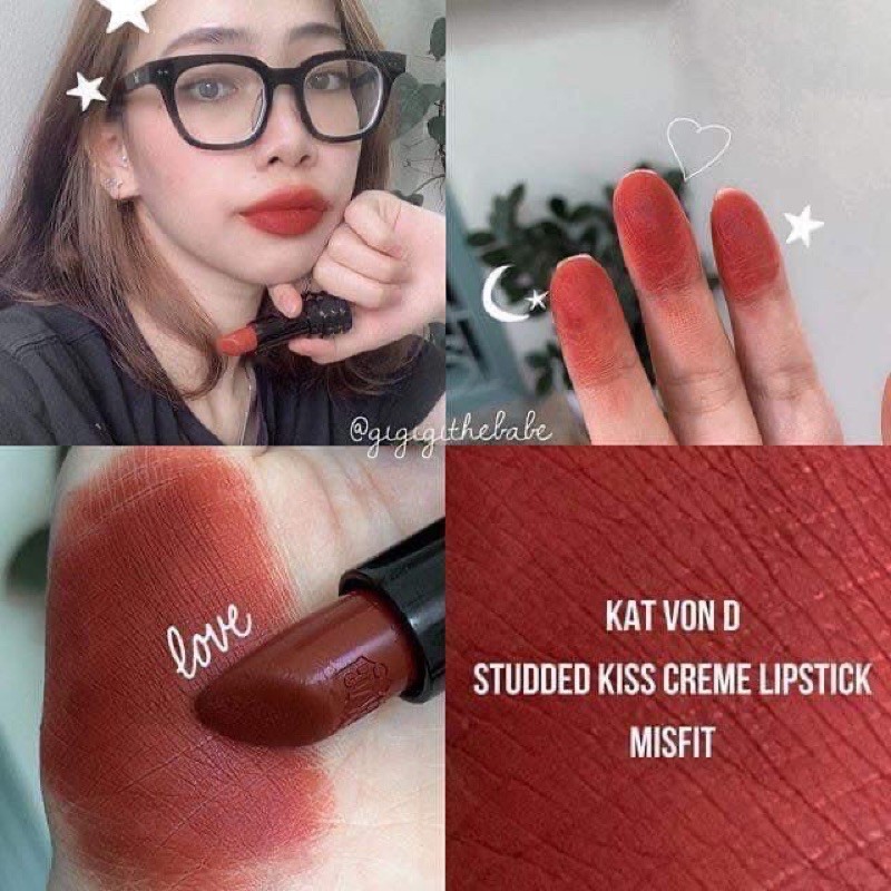 [Có sẵn] SON KAT VON D Studded Kiss Lipstick Misfit Đỏ Đất