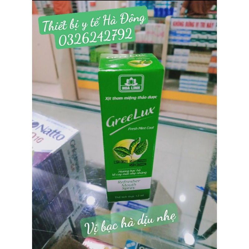 [ Cam Kết Chất Lượng ]Xịt Thơm Miệng Greelux Extra Cool Thảo Dược chai 12ml - gree lux bạc hà bình nhôm mini
