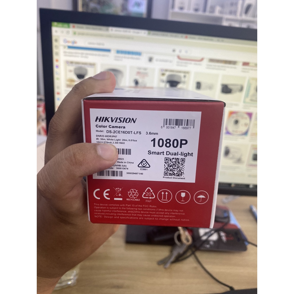 Camera thân trụ có mic, Hỗ trợ cảnh báo đèn màu, Hikvision DS-2CE16D0T-LFS 16D0T