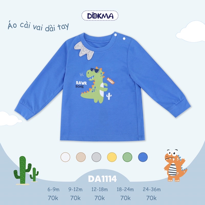 Áo cài vai dài tay Dokma từ 6 đến 36 tháng