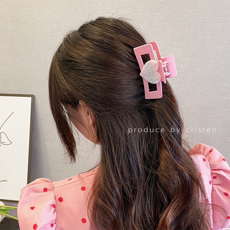 Kẹp Tóc Càng Cua Sau Lưng Màu Hồng Ngọt Ngào Phong Cách Hàn Quốc Cho Nữ