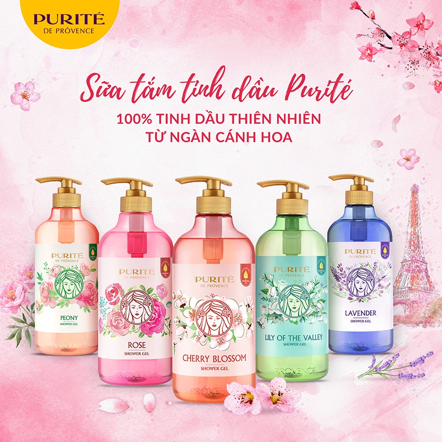 Combo 2 Sữa Tắm Sáng Mịn Hoa Anh Đào Purité 850ml/1chai