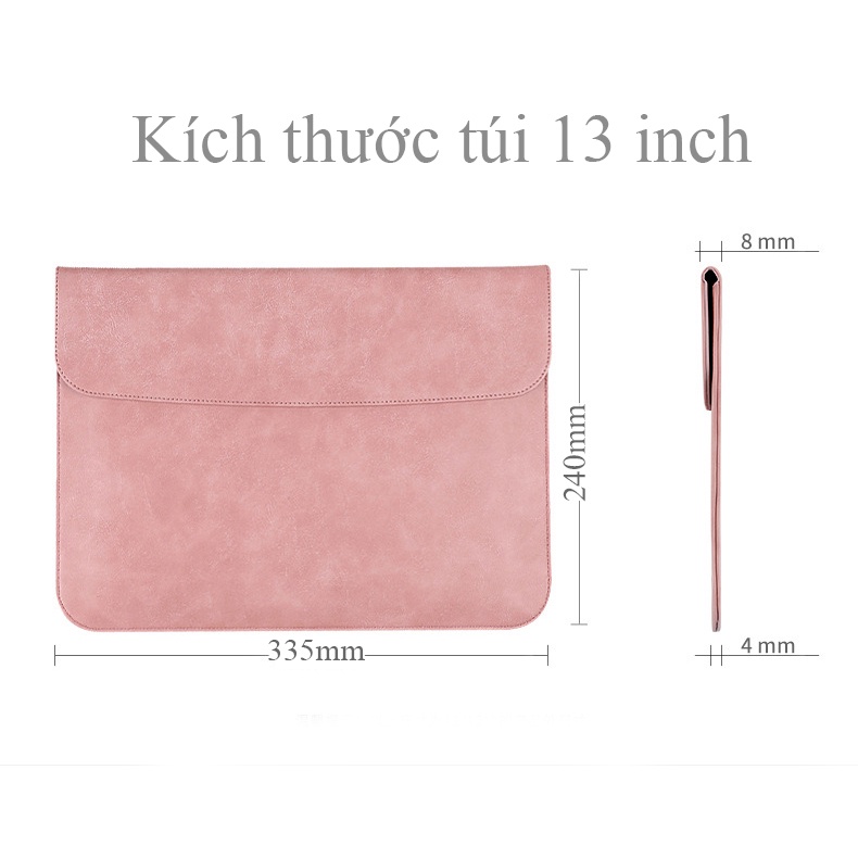 Túi chống sốc bảo vệ laptop da PU A20 nắp mở ngang cho laptop 13 inch