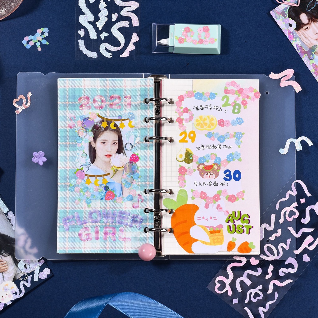 Miếng Dán Trang Trí Sổ Tay/ Sổ Lưu Niệm Đính Kim Sa Lấp Lánh DIY