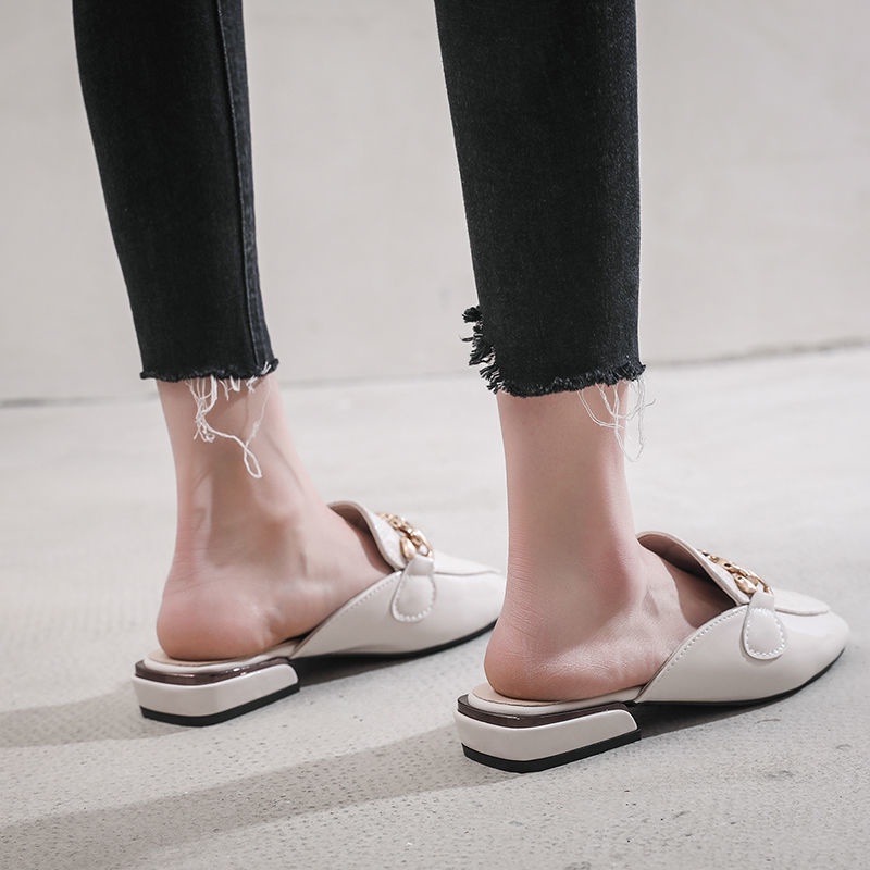 Dép Bít Mũi Da Mềm Thời Trang Mùa Hè Cho Nữ Size 35-43 / 41 / 42