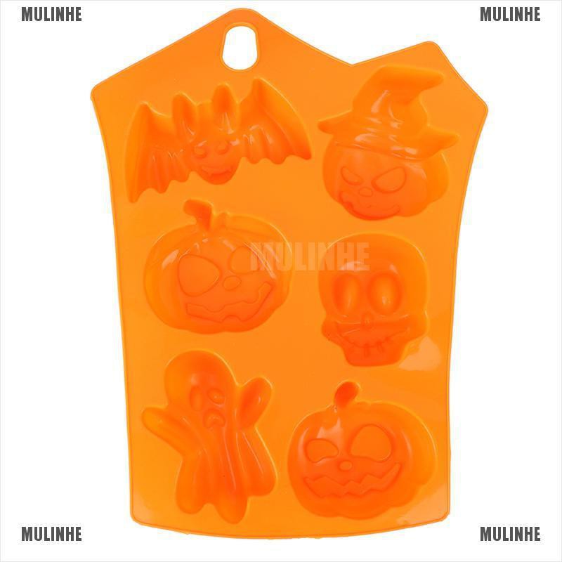 Khuôn silicone làm bánh kẹo hình quả bí ngô Halloween dễ thương