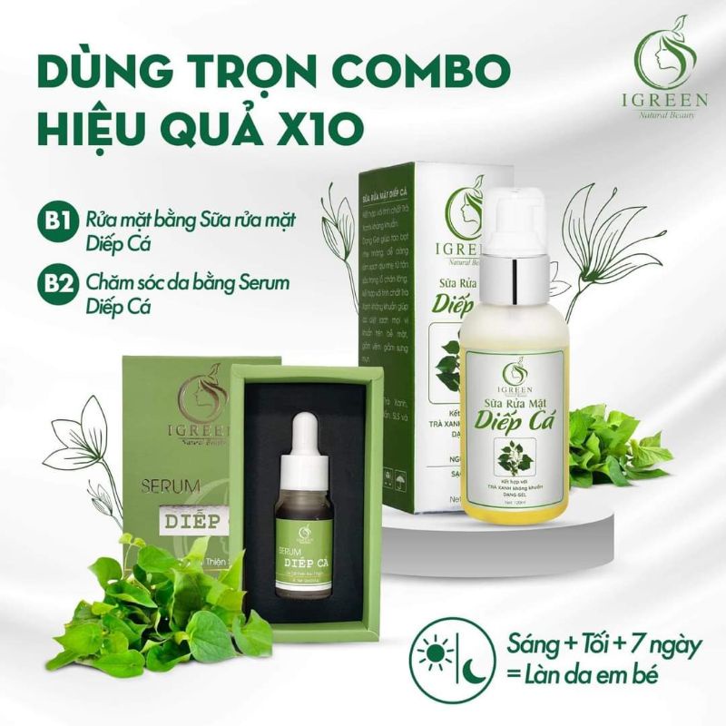 BỘ ĐÔI SỮA RỬA MẶT VÀ SERUM DIẾP CÁ