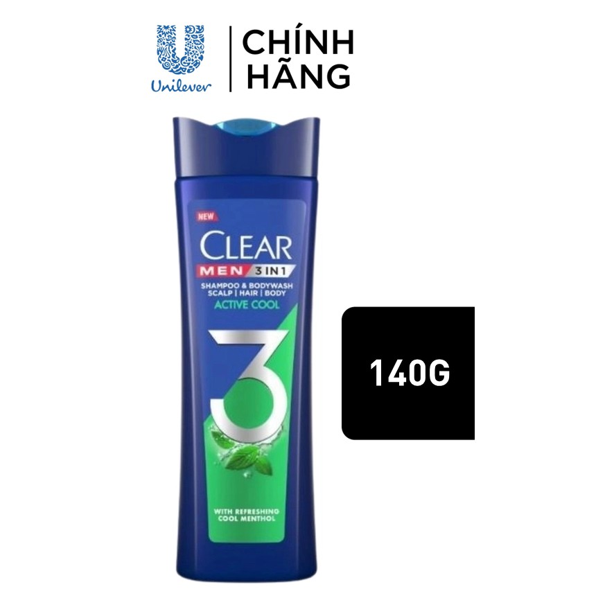 [HB Quà tặng] Dầu Gội Clear 140g (Clear men 3in1/Sạch gàu ngứa) giao mẫu ngẫu nhiên