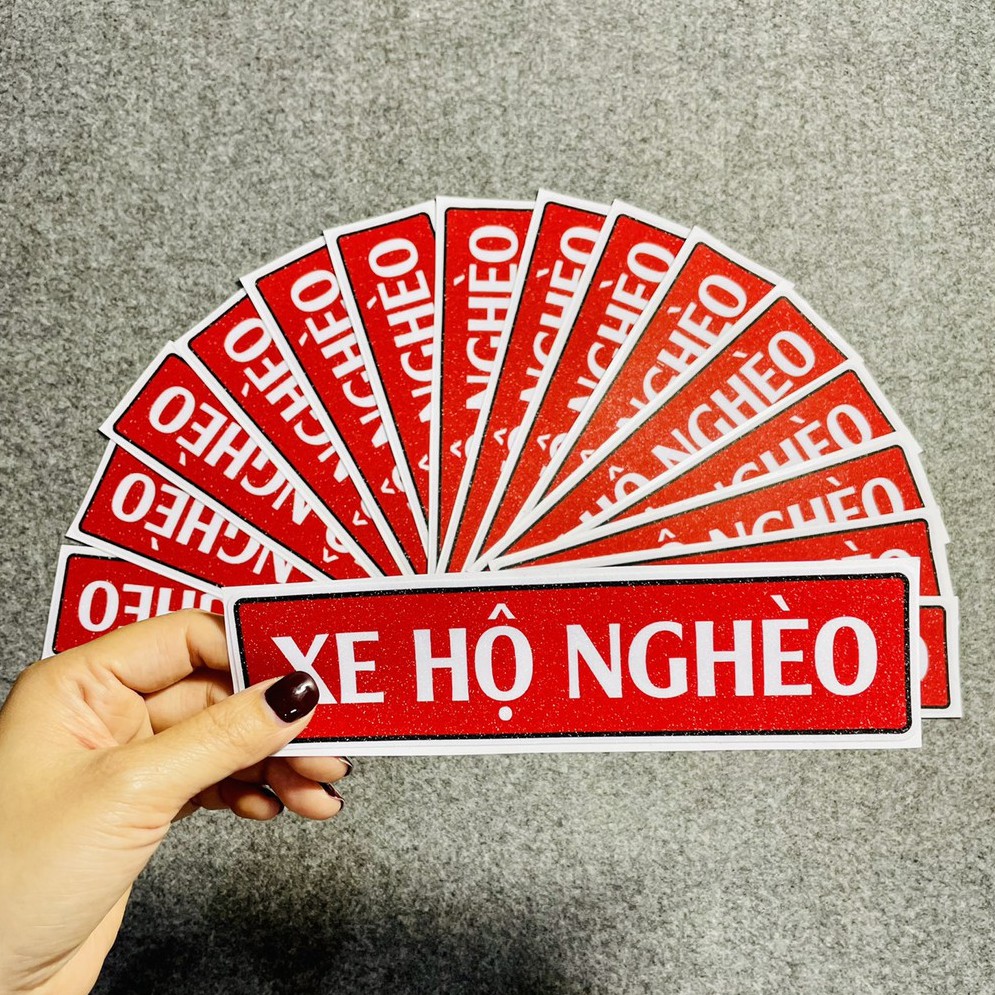 Combo 6 Tem chữ Xe Hộ Nghèo (18cm), Tem Trang Trí Xe Tải [kèm quà tặng tem nhỏ 10k]