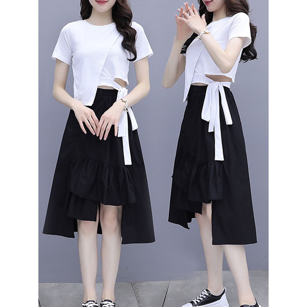 Bộ Đầm 2 Món Xếp Ly Nhấn Eo Thời Trang Cho Nữ | BigBuy360 - bigbuy360.vn