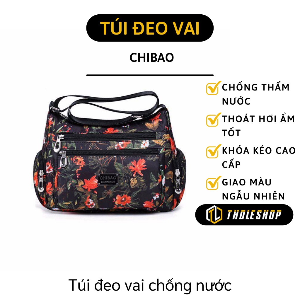 Túi Đeo Chéo Cỡ Lớn - Túi Du Lịch Chống Thấm Nước, Nhiều Ngăn Họa Tiết Hoa 7318