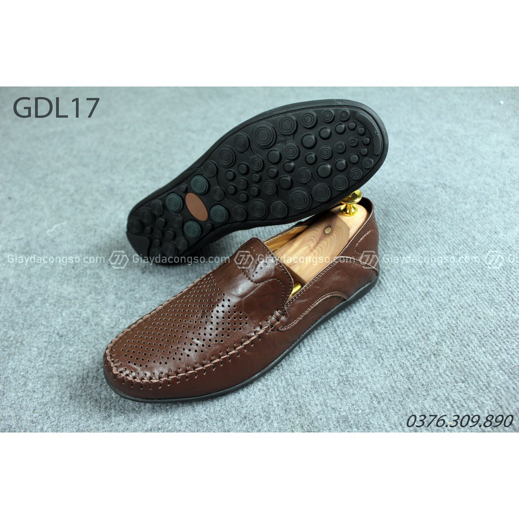 Giày lười đục lỗ da mềm chống hôi chân GDL-17 - Giày Da Công Sở