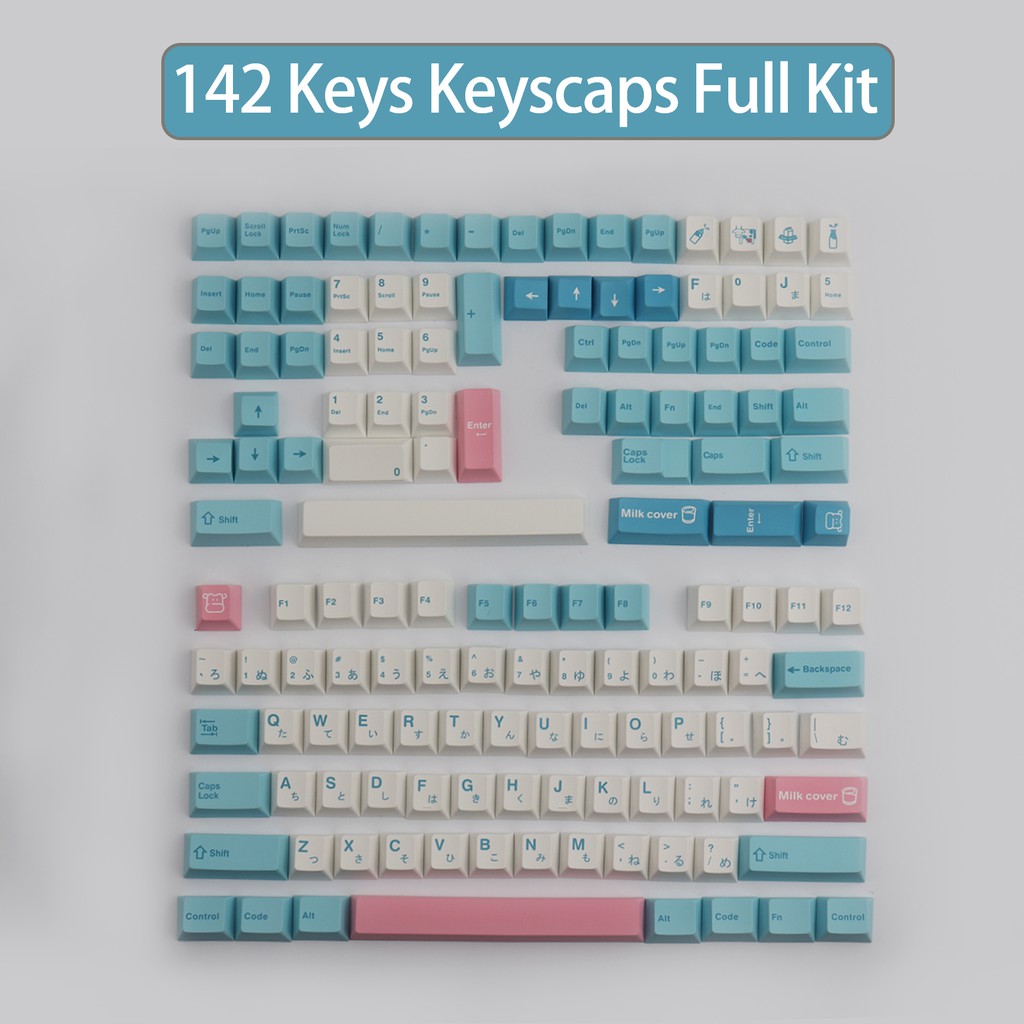 Keycaps, Topwang 142 Keycap PBT Nắp sữa thăng hoa Keycap Cherry Profile Bàn phím keycaps cho Bàn phím cơ 61/87/104/108/84/64/98/96