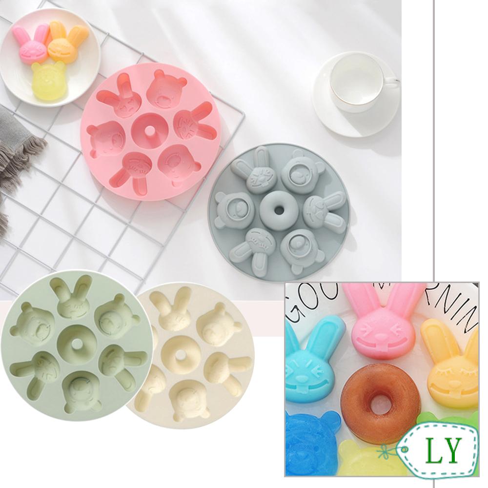 Khuôn Làm Bánh Donut / Kẹo / Socola / Pudding / Pudding / Pudding / Thạch / Pudding / Bánh Quy Bằng Silicon Chống Dính Nhiều Màu Sắc