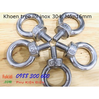 5 cái móc treo tròn M6, khoen treo tròn M6, inox 304, phi 16mm - M0CM6