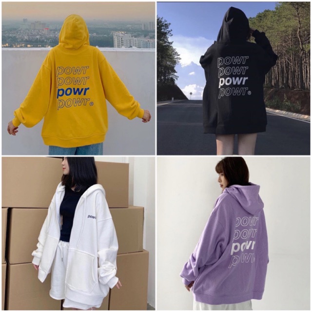 [Mã FAGREEN1505 giảm tới 30K đơn 99K] Áo khoác Hoodie Zip kéo POWR UNISEX