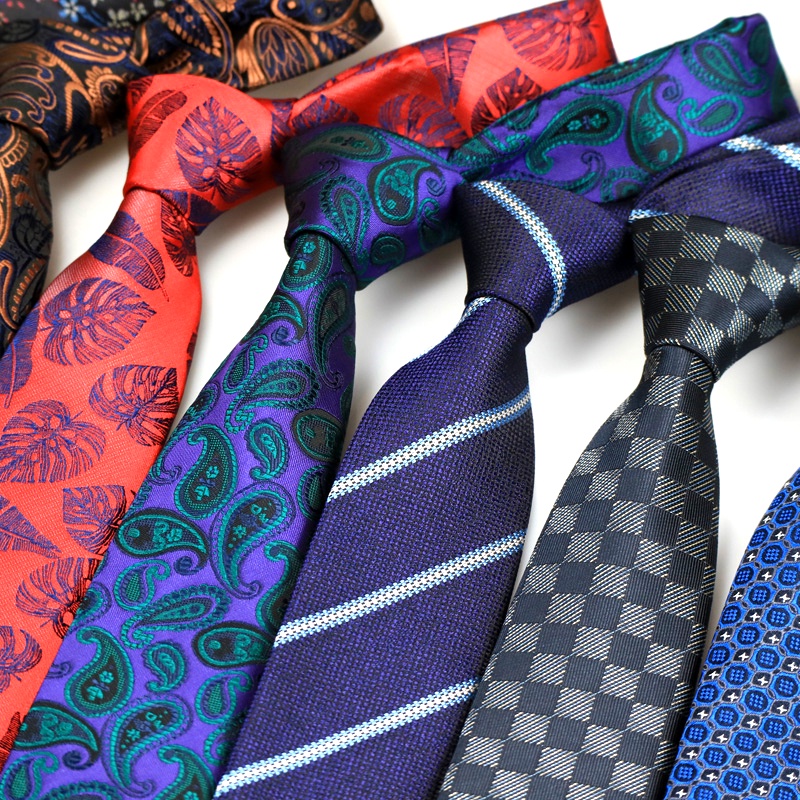 Cà Vạt 7CM Họa Tiết Hoa / Chấm Bi Thời Trang Công Sở Cho Nam