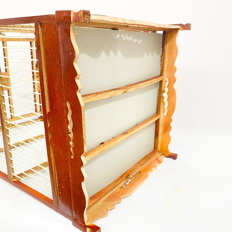 Lồng vuông chào mào khung gỗ giá rẻ nan cáp quang