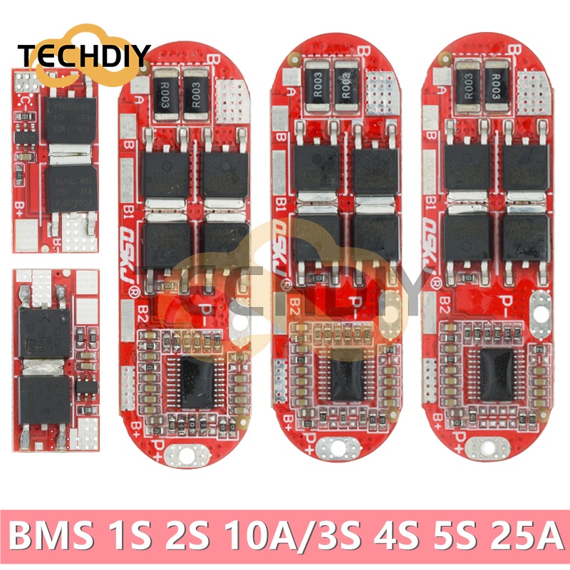 Bảng Mạch Bảo Vệ Pin Li-ion 1S 2S 10A 3S 4S 5S 25A Bms 18650 Li-ion