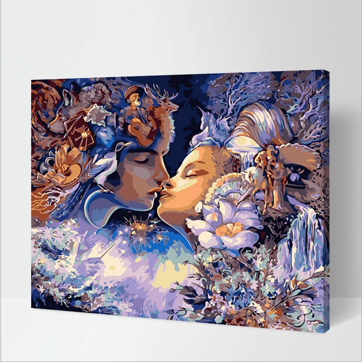 Tranh 40*50cm đã căng khung - GIAO MÙA  - Tranh sơn dầu số hóa tự tô màu theo số