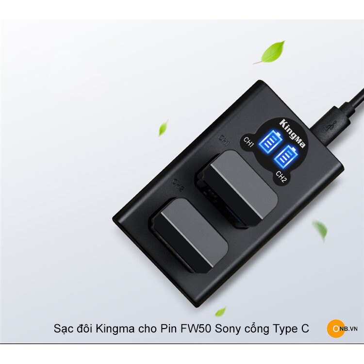 Sạc đôi Kingma FW50 cổngType C có màn hình LCD