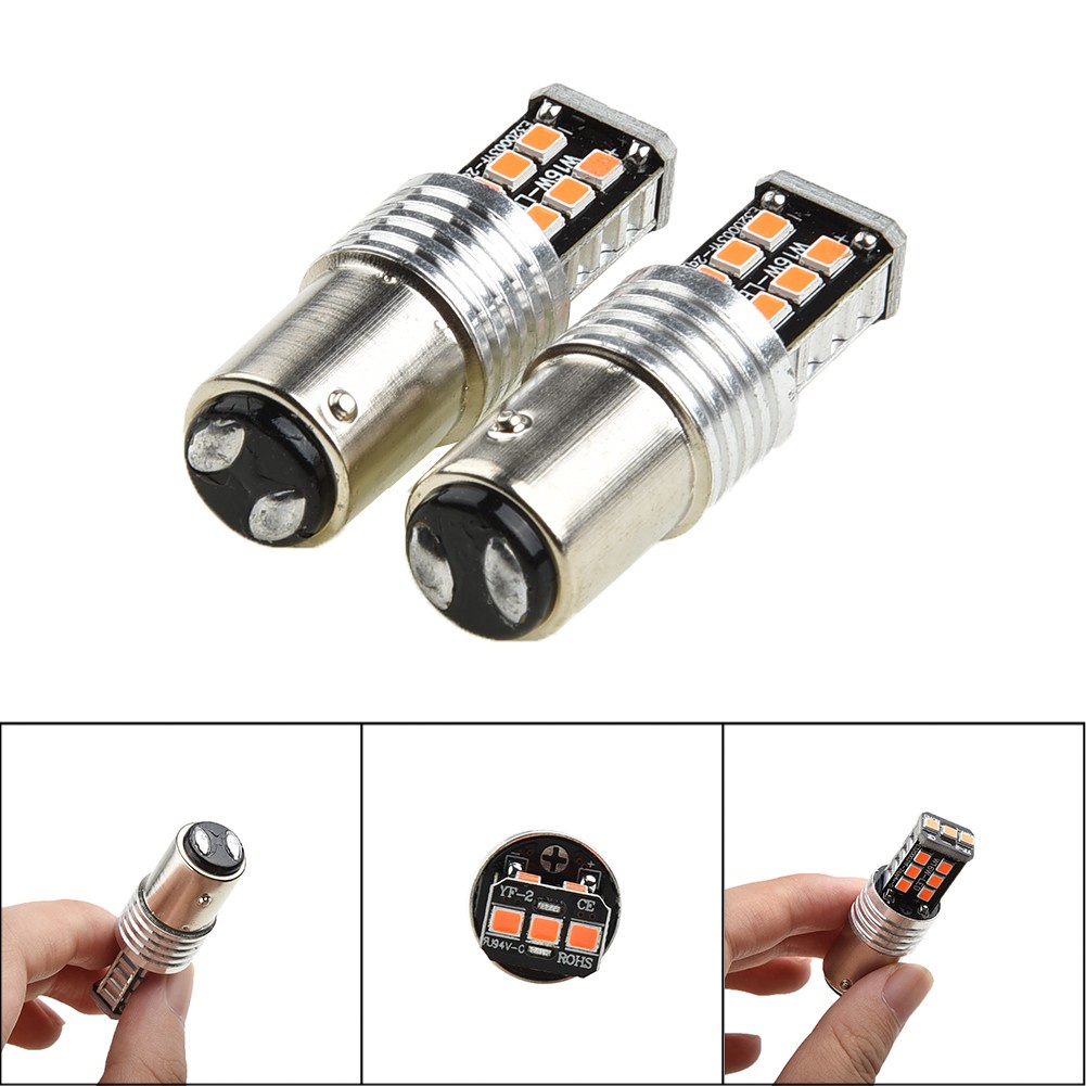 【Best Price】Tail Light 12V 15 LED Red Bulb Canbus for BAY15D 1157 2835 2pcs Bright—Brand New and High Quality