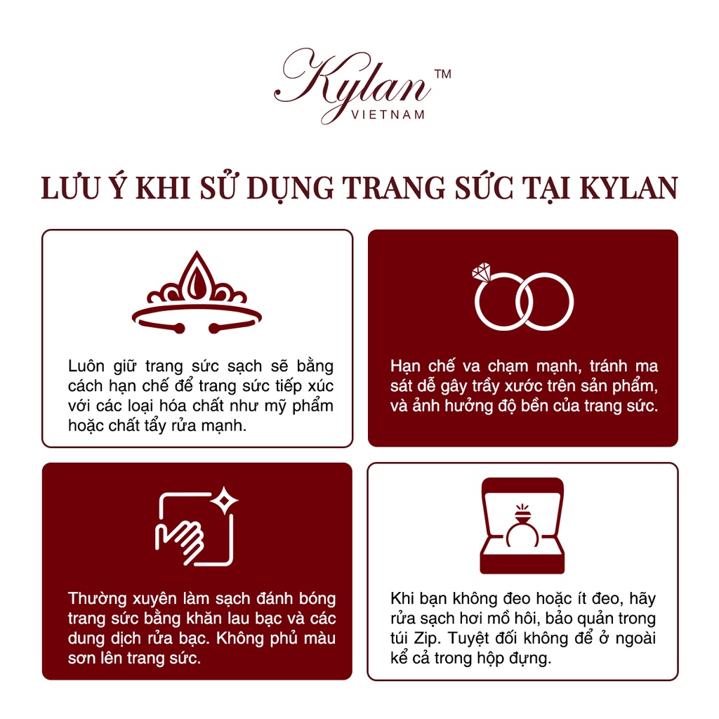 Dây chuyền bạc nữ Kylan Silver KL0211 đính đá kim cương nhân tạo 8 ly